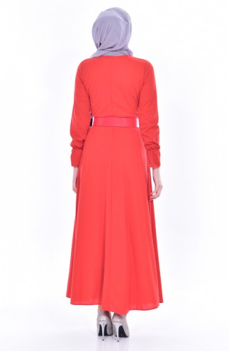 Orange Hijab Dress 4136-08