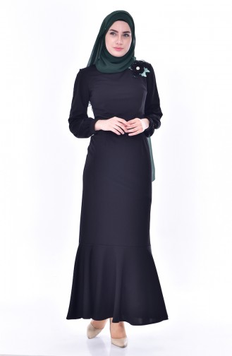 Black Hijab Dress 3484-01