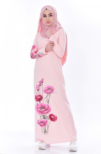 Powder Hijab Dress 2919-13