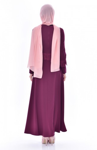 Hijab Kleid mit Fransen 1087-04 Zwetschge 1087-04