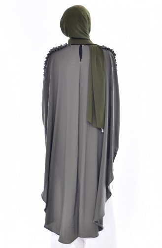 Weite Tunika mit Fledermausärmeln 1299-03 Khaki 1299-03