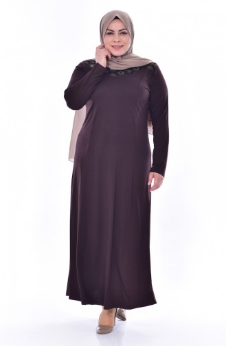 Brown Hijab Dress 4860-05