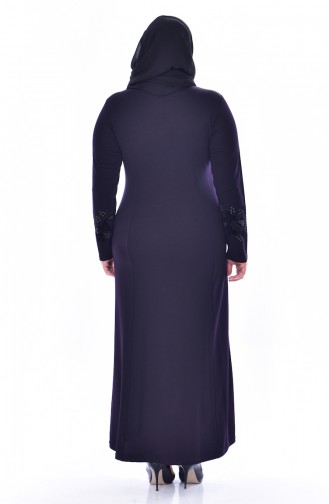Dark Purple Hijab Dress 4826-02