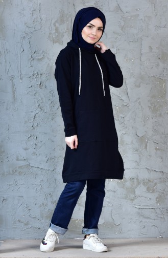 Hoodie Tracksuit Tunic 18079-02 Navy Blue 18079-02