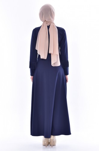 Hijab Kleid mit Fransen 1087-06 Dunkelblau 1087-06