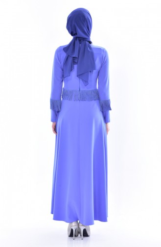 Hijab Kleid mit Fransen 1087-02 Blau 1087-02