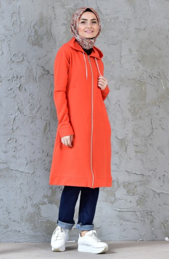 Zippered Hooded Tracksuit Tunic 18081-12 Coral 18081-12