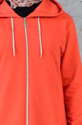 Zippered Hooded Tracksuit Tunic 18081-12 Coral 18081-12