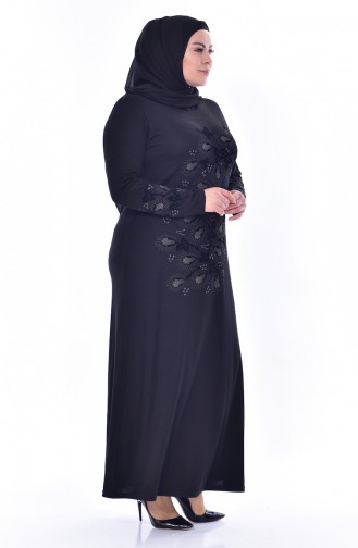 Black Hijab Dress 4826-03