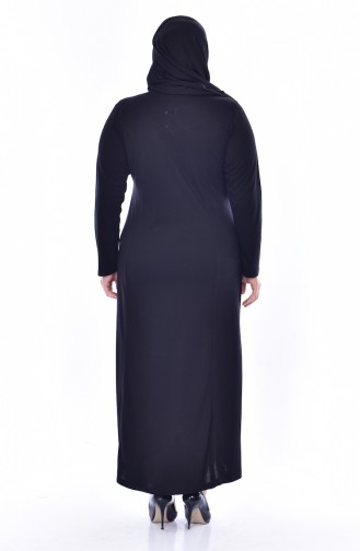 Schwarz Hijab Kleider 4860-04