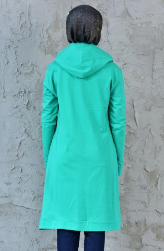 Zippered Hooded Tracksuit Tunic 18081-05 Green 18081-05