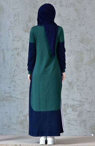 Smaragdgrün Hijab Kleider 8166-05