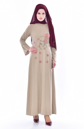 Dilber  Authentic Stone Dress 6049-09 Beige 6049-09