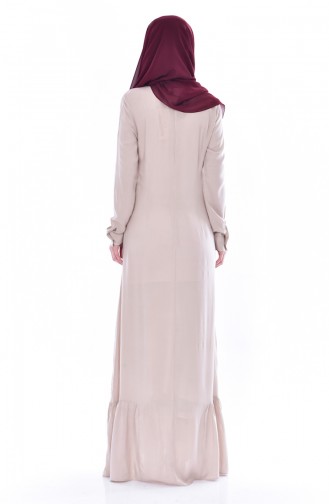 Innate Fabric Pocketed Viscose Dress 9028-02 Beige 9028-02