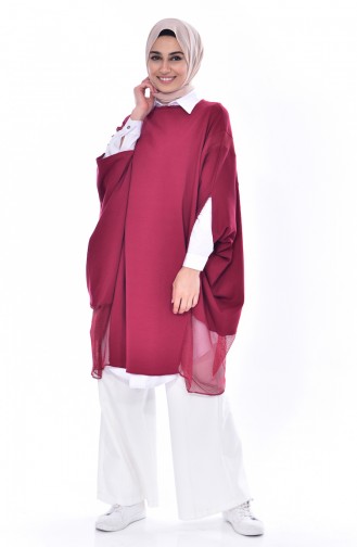 Claret Red Poncho 4002-03