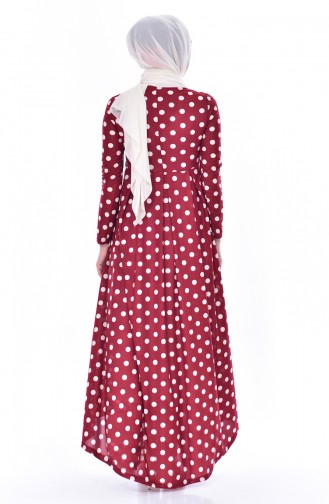 Polka Dot Dress 6046-03 Claret Red 6046-03
