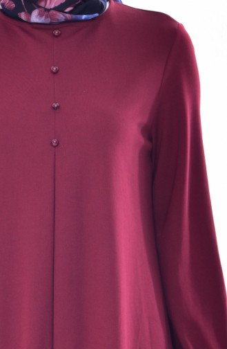 Buttoned Dress 8034-06 Bordeaux 8034-06