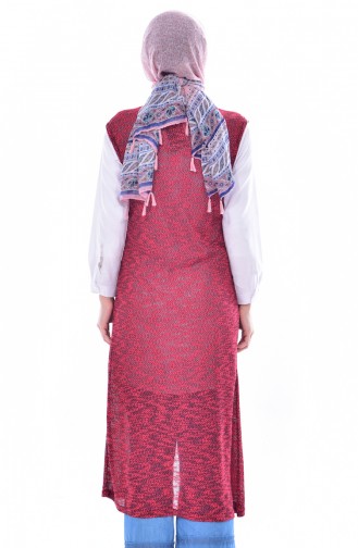 Uzun Yelek 7525A-01 Bordo