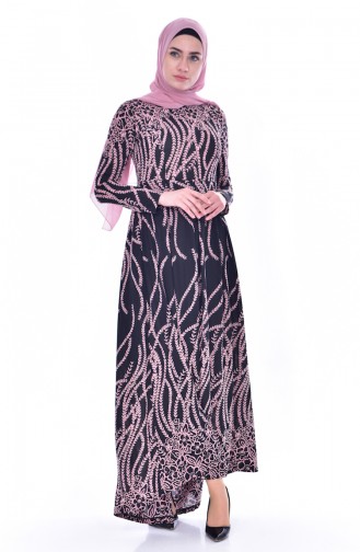 Dusty Rose Hijab Dress 6052-04