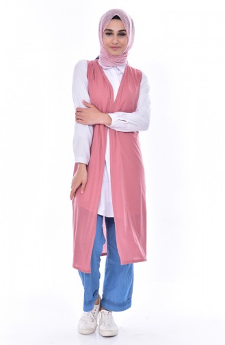 Gilet Long 7525-01 Rose Pâle 7525-01