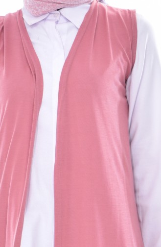 Gilet Long 7525-01 Rose Pâle 7525-01