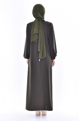 Khaki Hijab Dress 8034-07