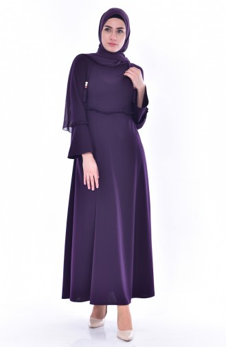 Purple Hijab Dress 3487-06