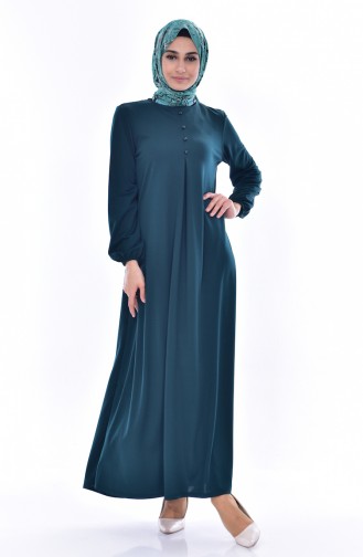 Kleid mit Knöpfen 8034-04 Smaragdgrün 8034-04