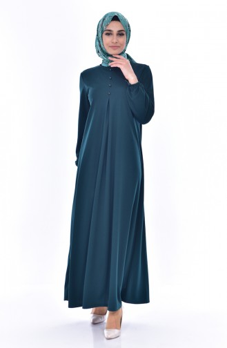 Kleid mit Knöpfen 8034-04 Smaragdgrün 8034-04