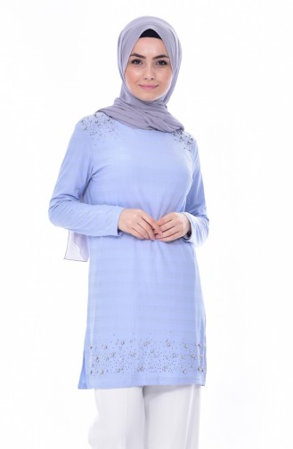 Pearls Tunic 50225-06 Baby Blue 50225-06