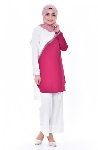 Garnish Asymmetric Tunic 0802-03 Fuchsia 0802-03