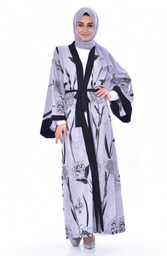 Kemer Detaylı Kimono 1874-01 Gri