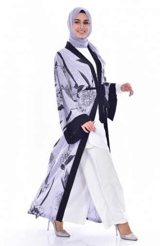 Kemer Detaylı Kimono 1874-01 Gri