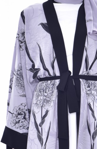 Kimono mit Gürtel 1874-01 Grau 1874-01