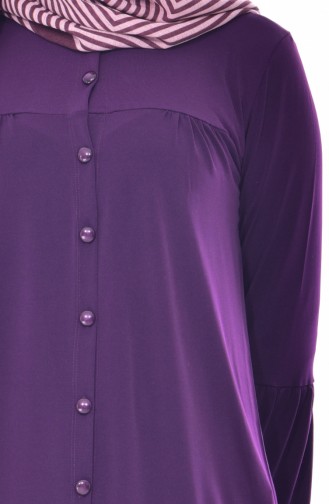 Spanish Sleeve Buttoned Tunic 3828-02 Purple 3828-02