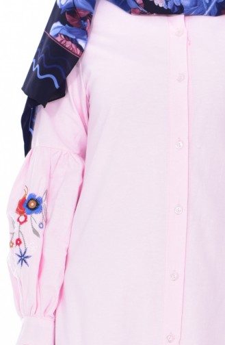 Kolu Nakışlı Tunik 1229-03 Pembe