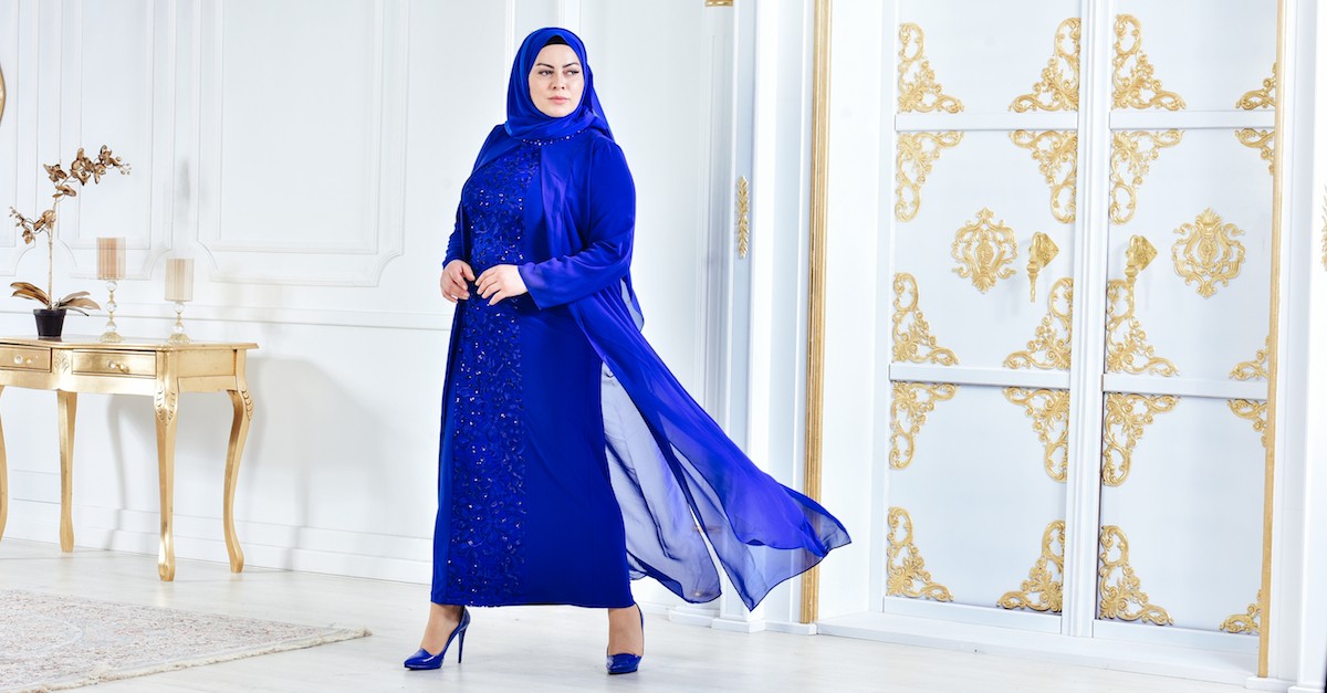 Robe de Soirée a Dentelle 6141-04 Bleu Roi 6141-04 | Sefamerve