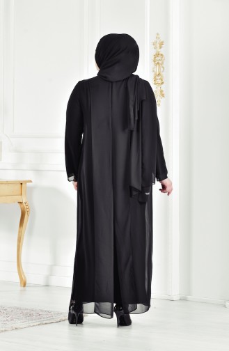 Habillé Hijab Noir 6141-01