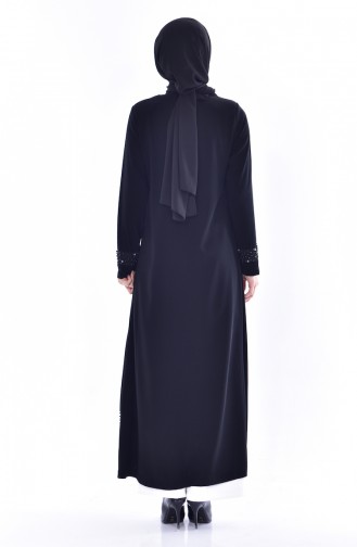 Abaya mit Perlen 35803-01 Schwarz 35803-01