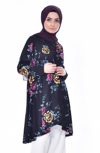 Ensemble Deux Pieces Blouse Cape 50214-01 Noir 50214-01