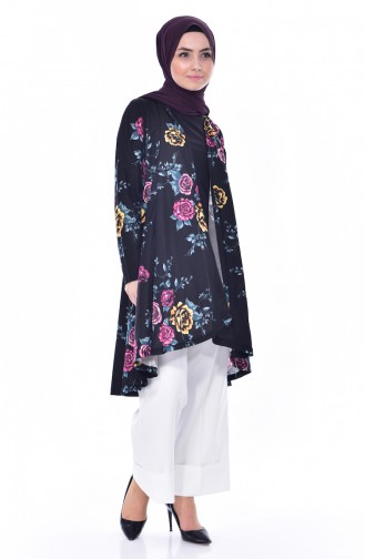 Ensemble Deux Pieces Blouse Cape 50214-01 Noir 50214-01