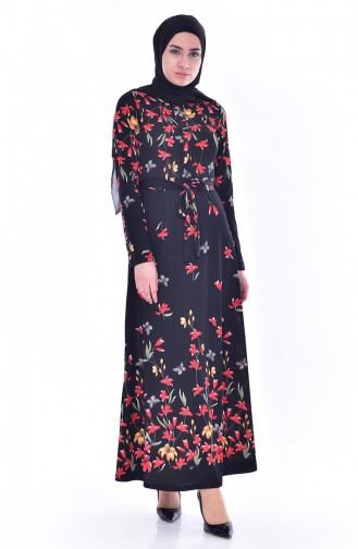 Black Hijab Dress 6051-02