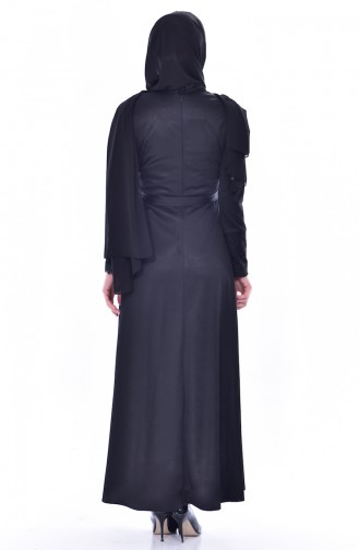 Kleid mit Spitzen 1180-02 Schwarz 1180-02