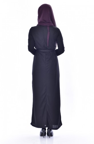 Robe Bordée a Ceinture 3845-05 Noir 3845-05