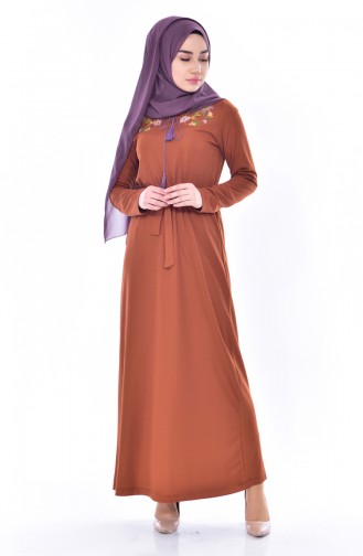 Tan Hijab Dress 3845-09
