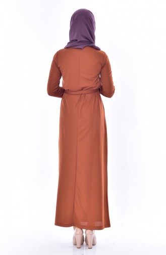Tan Hijab Dress 3845-09