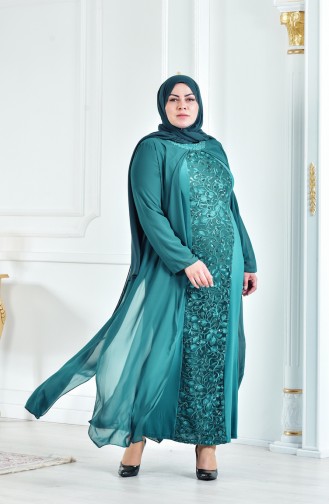 Habillé Hijab Vert emeraude 6141-03