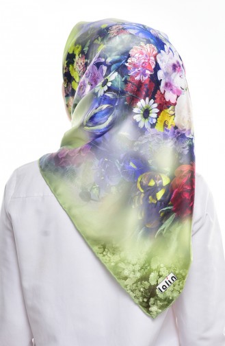 Patterned Twill Scarf 95162-02 Pistachio Green 02