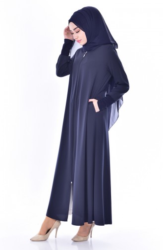 Abaya mit Reißverschluss 7379A-01 Dunkelblau 7379A-01