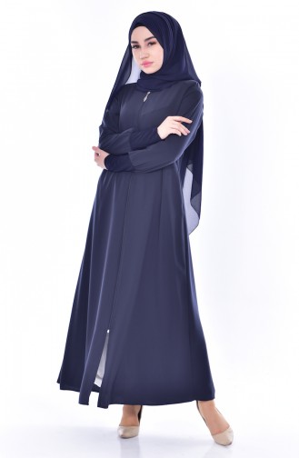 Abaya a Fermeture 7379A-01 Bleu Marine 7379A-01